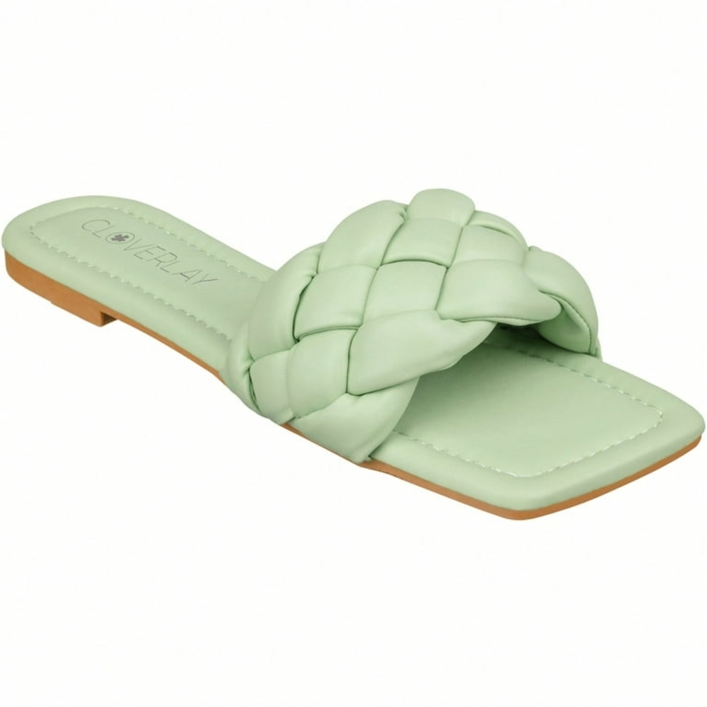 Women's Mint Green Slide Sandals